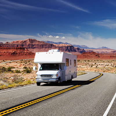 RV rollin' down the road